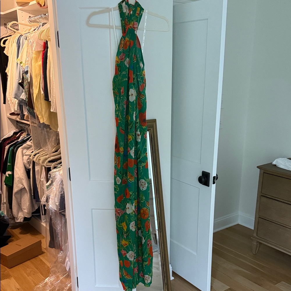 Cara Cara Green Floral Halter Jumpsuit - Picture 4 of 8